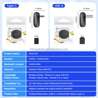 دانگل وایرلس کارپلی و اندروید اتو کارلینکیت مدل Carlinkit Mini Ultra3 102676595